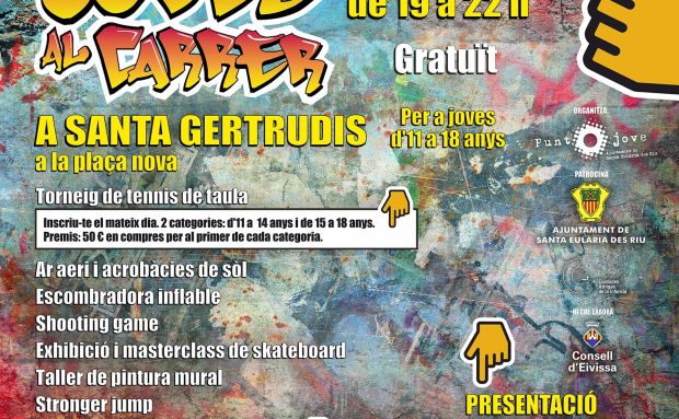 ‘Joves al Carrer’ lleva este sábado a Santa Gertrudis sus talleres de acrobacias, pintura mural y ‘skate’
