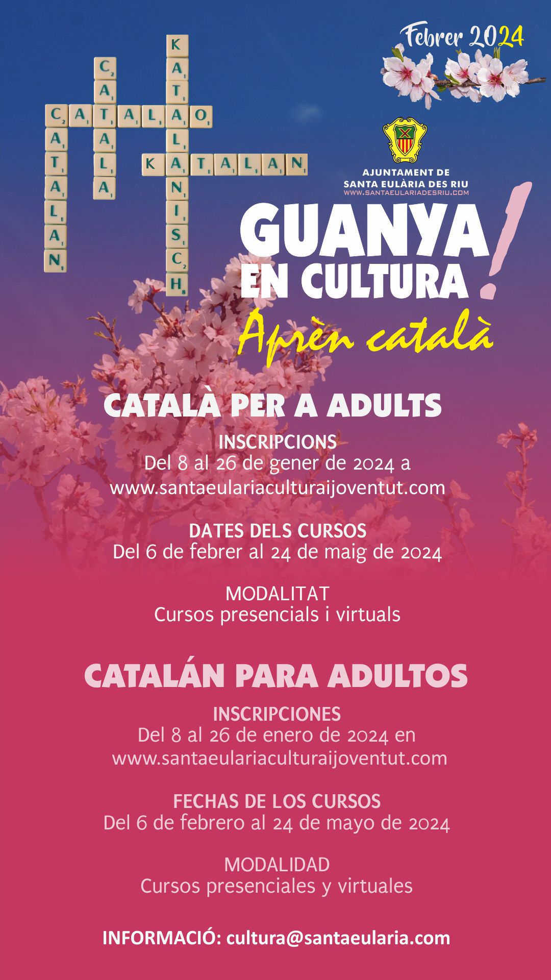 Abierta hasta el 26 de enero la matrícula para los cursos de catalán que tendrán lugar entre febrero y mayo