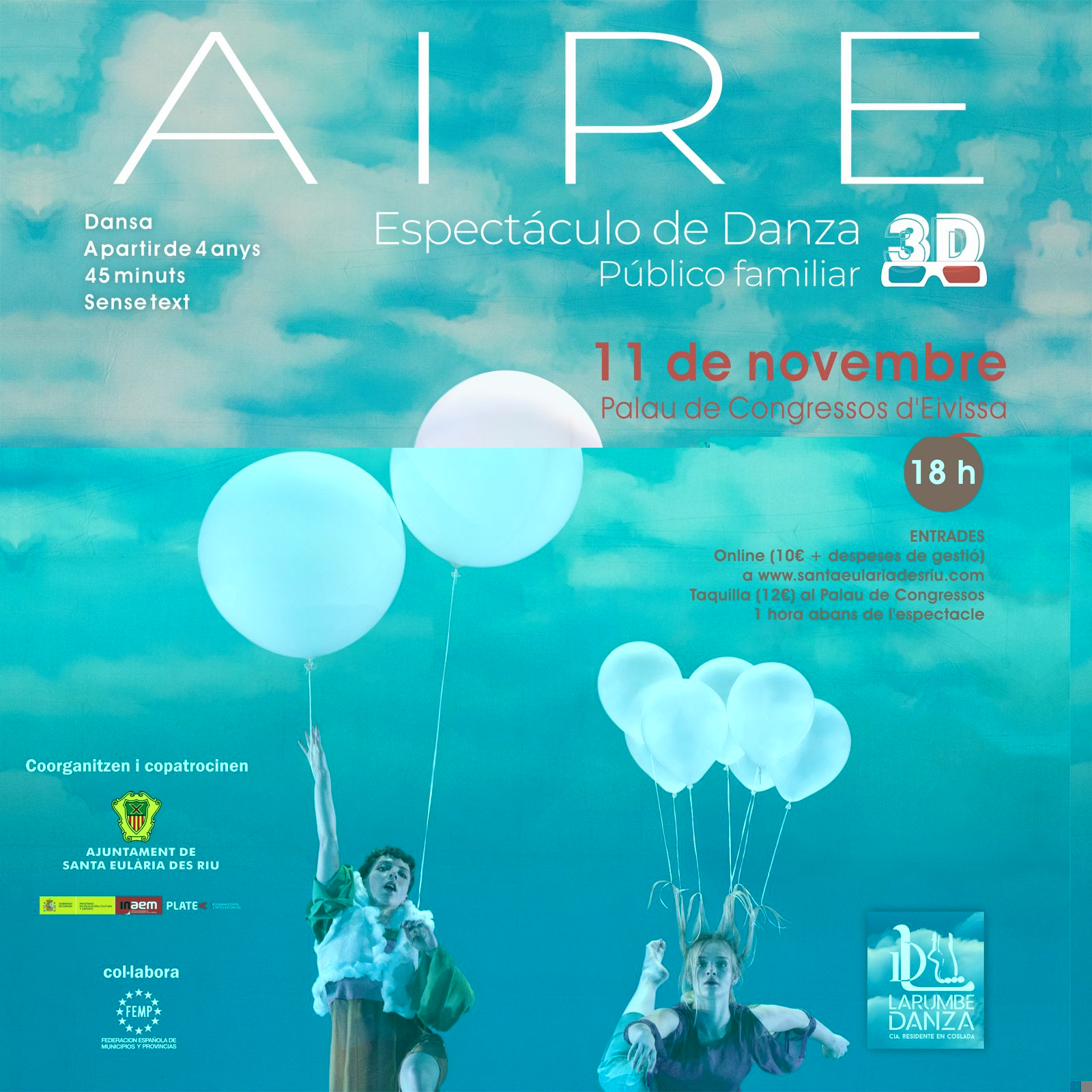 El Palau de Congressos acull l'11 de novembre l'espectacle ‘Aire’, una rondalla ambientalista que uneix dansa contemporània i projeccions 3D