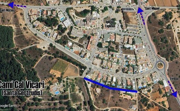 El Ayuntamiento de Santa Eulària recupera la posesión de un tramo del camino público de Cal Vicari, de Santa Gertrudis, ocupado por un particular