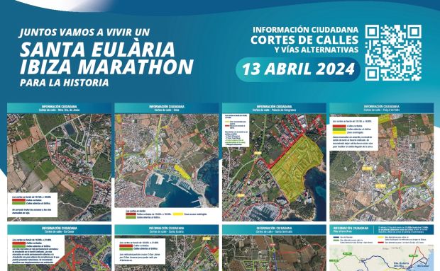 La disputa de la Santa Eulària Ibiza Marathon obliga a realizar cortes temporales de calle este sábado