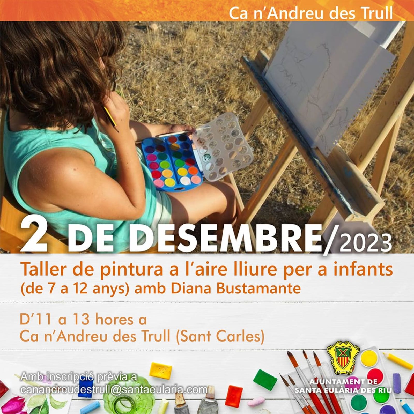 Taller de pintura para niños en Ca n'Andreu des Trull el 2 de diciembre