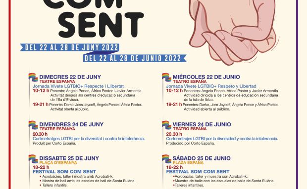 Santa Eulària des Riu inicia mañana las actividades ‘Som com Sent 2022’ con motivo del Día Internacional del Orgullo LGTBIQ+