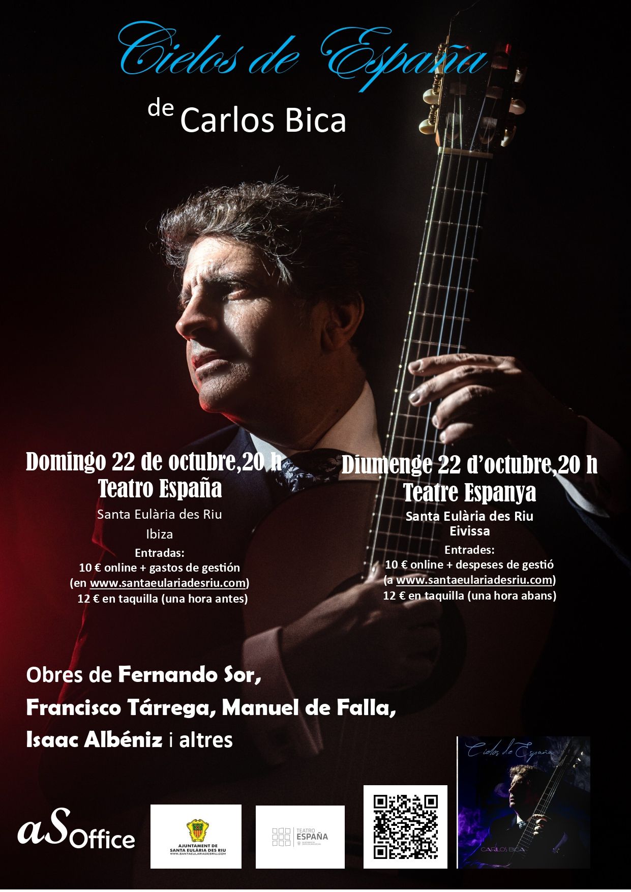 El guitarrista clásico Carlos Bica presenta en el Teatro España su homenaje a la ‘sonoridad española’ con ‘Cielos de España