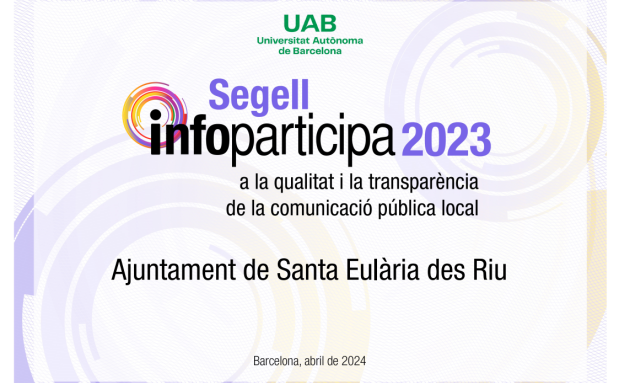La Universitat Autònoma de Barcelona posiciona por cuarto año consecutivo al Ayuntamiento de Santa Eulària como el más transparente de Balears